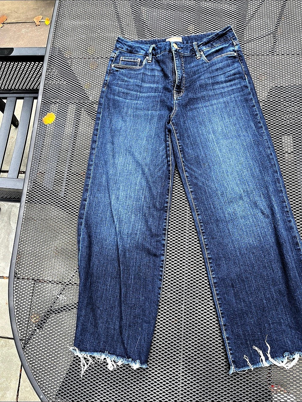 Kut-  The Roller Fray Straight Leg Blue Jeans